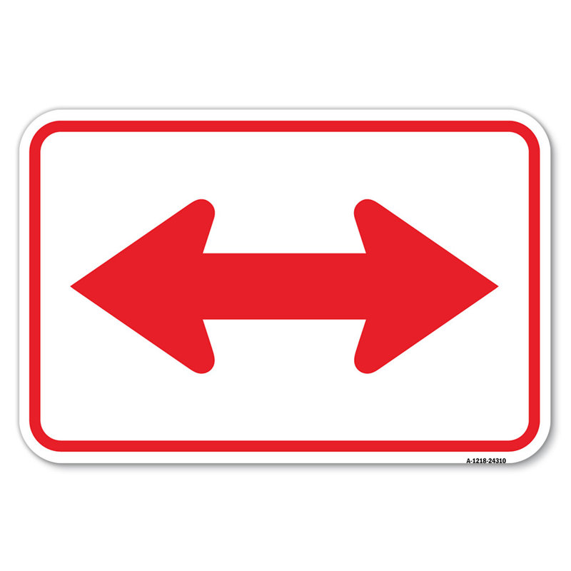 Flèche bidirectionnelle (rouge) / 24310, H 12 po x l 18 po x P 1 po