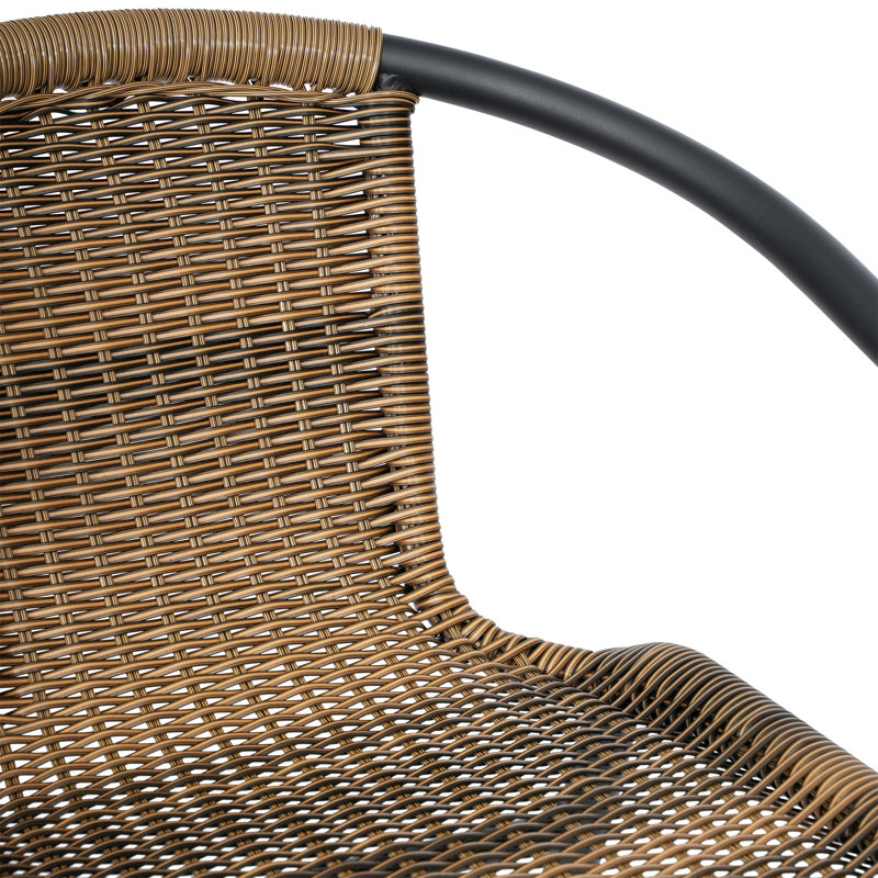 Tabouret de bar en rotin Nannie, Brun