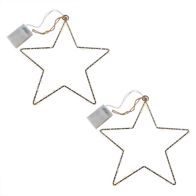Battery Operated LED Lighted Metal Stars