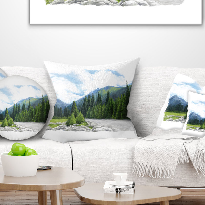 Coussin réversible Landscape, Carré 16 po, Coussin décoratif