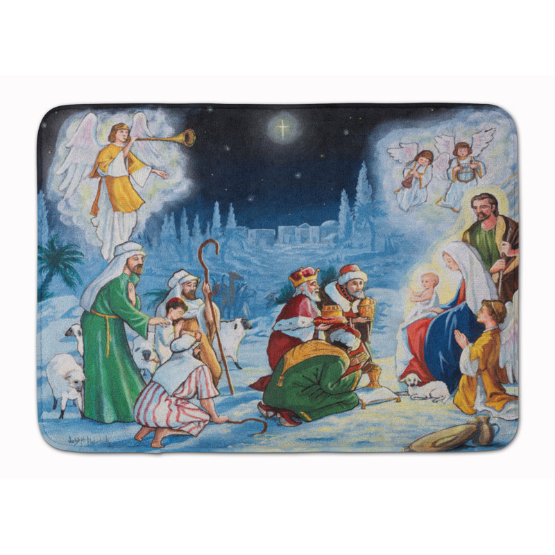 Tapis de bain en mousse à mémoire de forme Nativité né à Bethléem