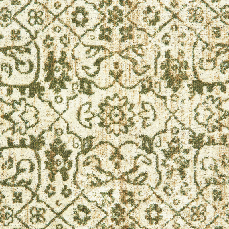 Tapis décoratif vert oriental Jerrod, Rectangle 2 pi 7 po x 19 pi 8 po
