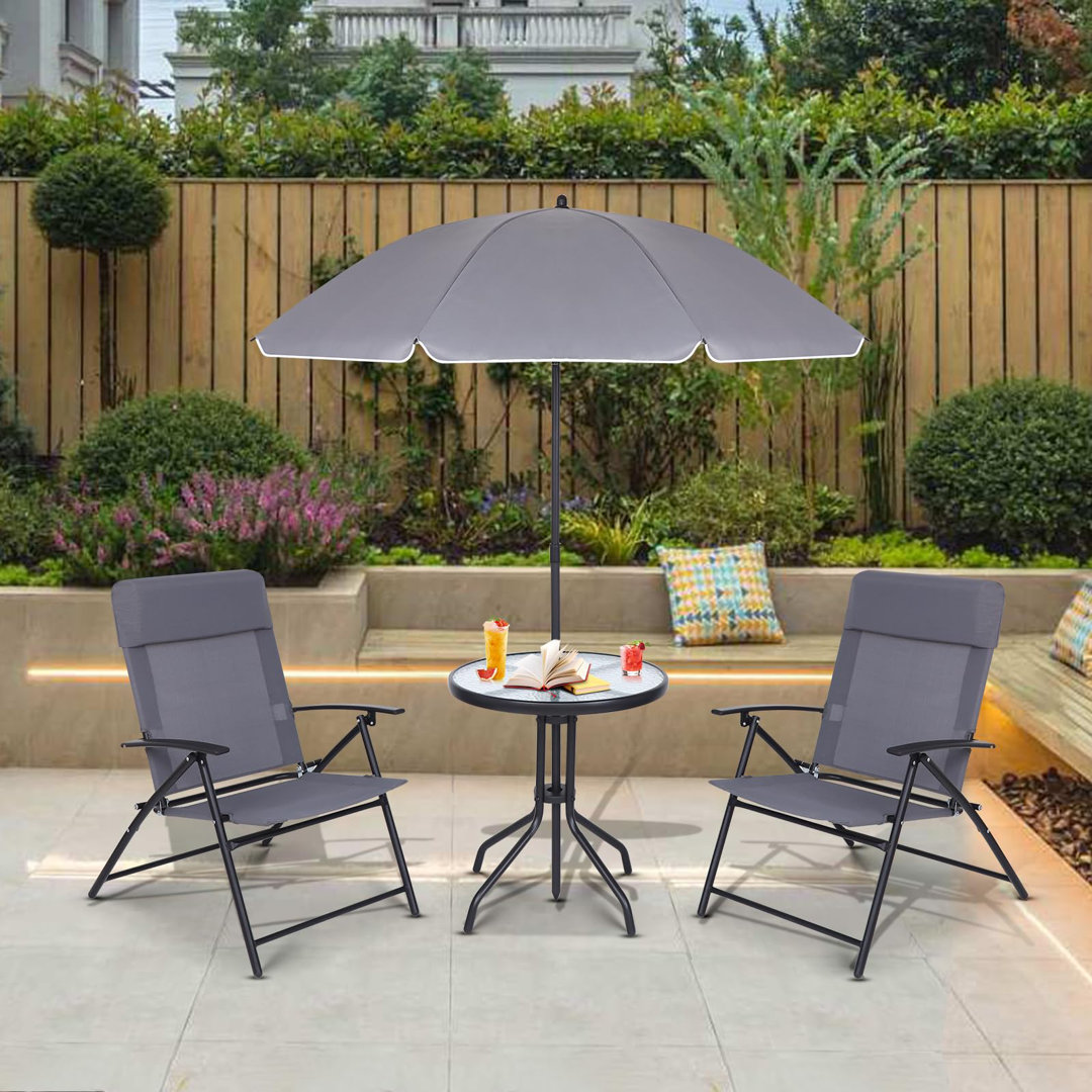 Shylea 2 - Person Metal Patio Dining Set with Round Table Ebern Designs