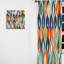 Orange et bleu Botanical Symphony III - Rideau moderne - Velours obscurcissant - 1 panneau-107826405