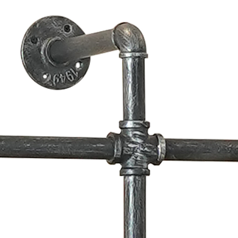 Portemanteaux industriel avec étagères, portemanteaux muraux avec tringles à suspendre, portemanteaux robustes, portemanteaux industriel rétro pour vestibule Steampunk pour la maison ou le magasin de détail