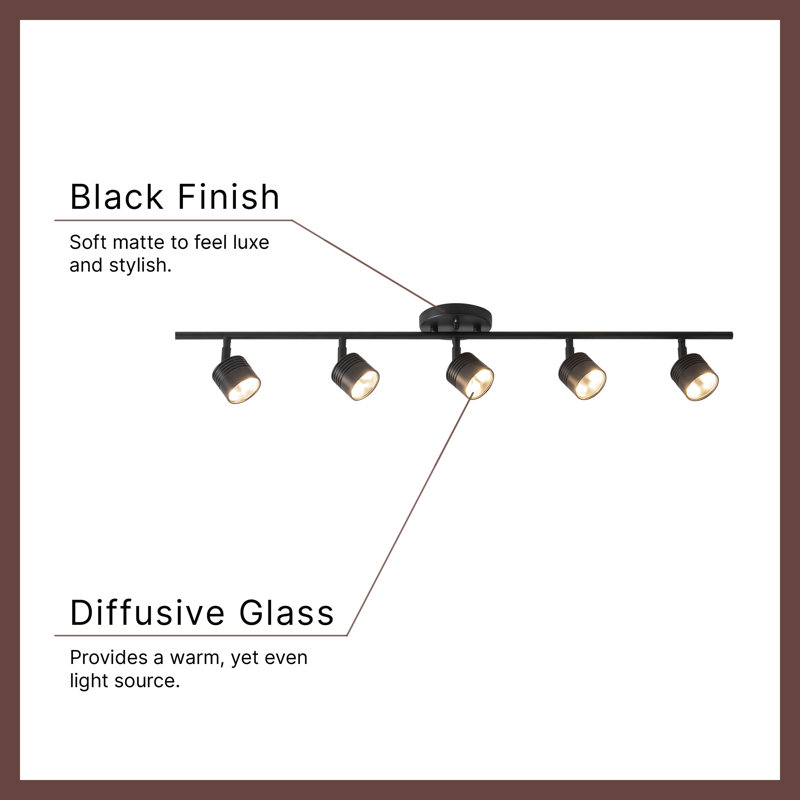 Denson 36-in Black dimmable LED adjustable Spotlight Track Light