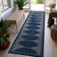 Tapis intérieur / extérieur tissé à motif géométrique bleu marine / ivoire en jute facile d'entretien-57729003-60093678