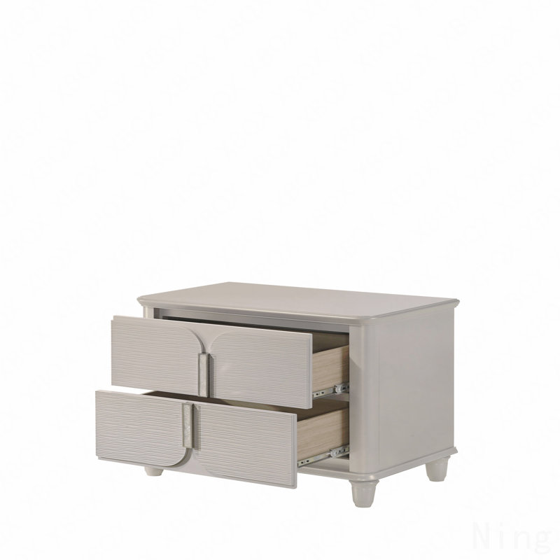 Table de chevet finition perle blanche