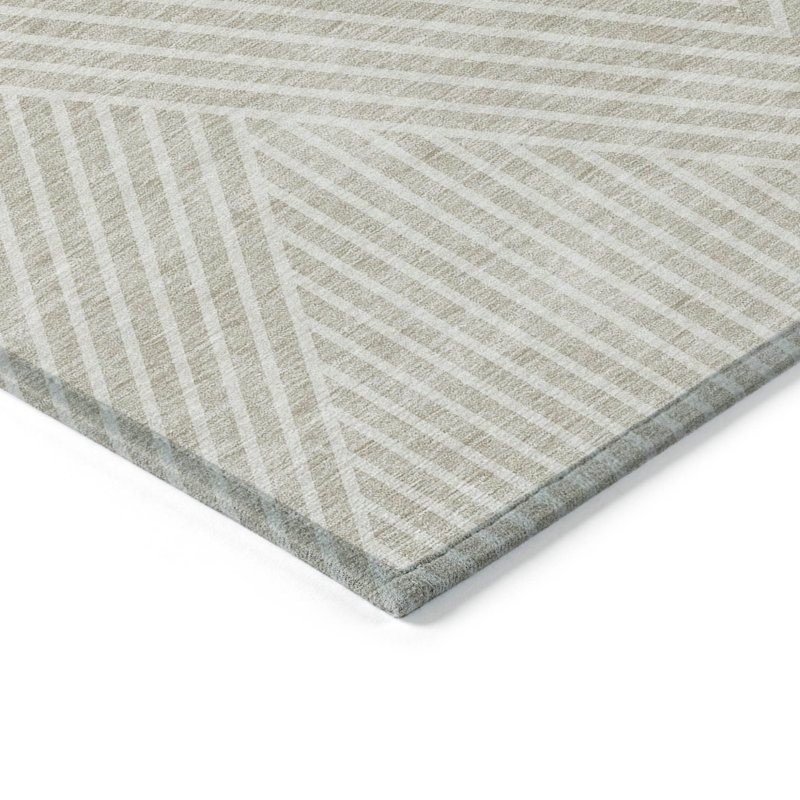 Tapis intérieur et extérieur lavable beige et ivoire 8 pi x 10 pi