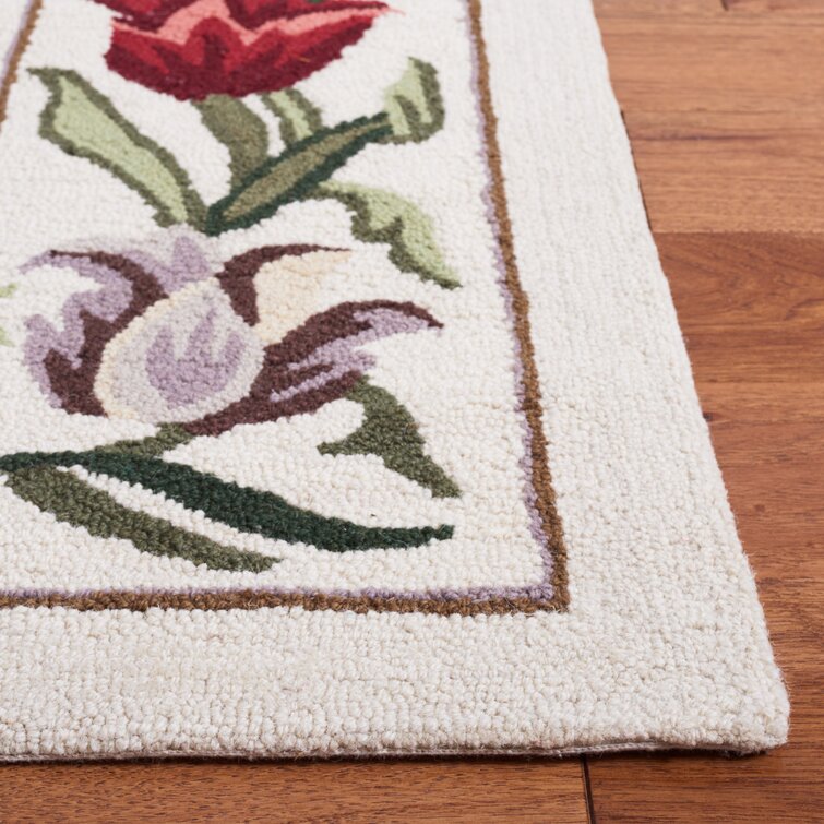 Jamaine Hk335 Area Rug in Ivory / Green Winston Porter Rug Size: Round 5'6