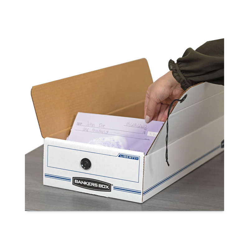 Liberty Check/Deposit Slip Storage Box, 9 x 23 x 4, WE/BE, 12/Carton, 30" H x 42" W x 2.5" D