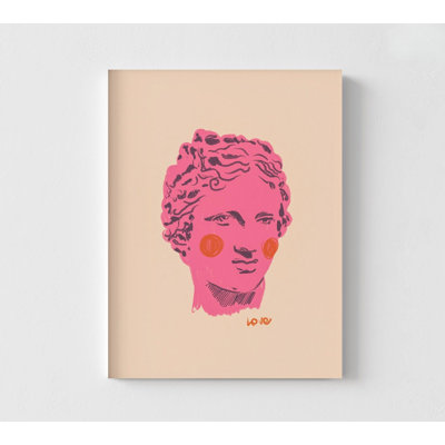 Ancient Sculpture Modern Girly Decor Idea, Basement Pink Touch Inspo Wall Art, Cafe Wall Art, Coffee Shop Decor, Bookstore Wall Art