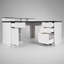 Bureau moderne en L cannelé de 150 cm avec station de recharge, armoire de rangement et support pour écran, idéal pour le télétravail.-134044182