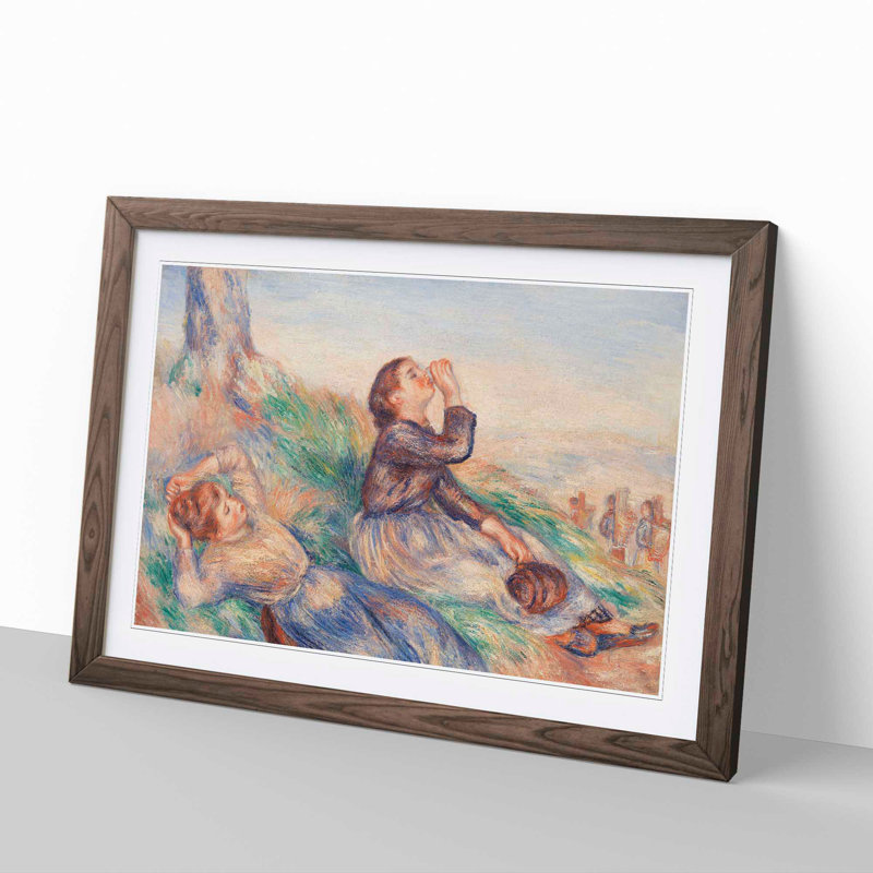 Grape Gatherers by Pierre-Auguste Renoir - Picture Frame Painting, 27cm H x 36cm W x 2cm D, Walnut Framed