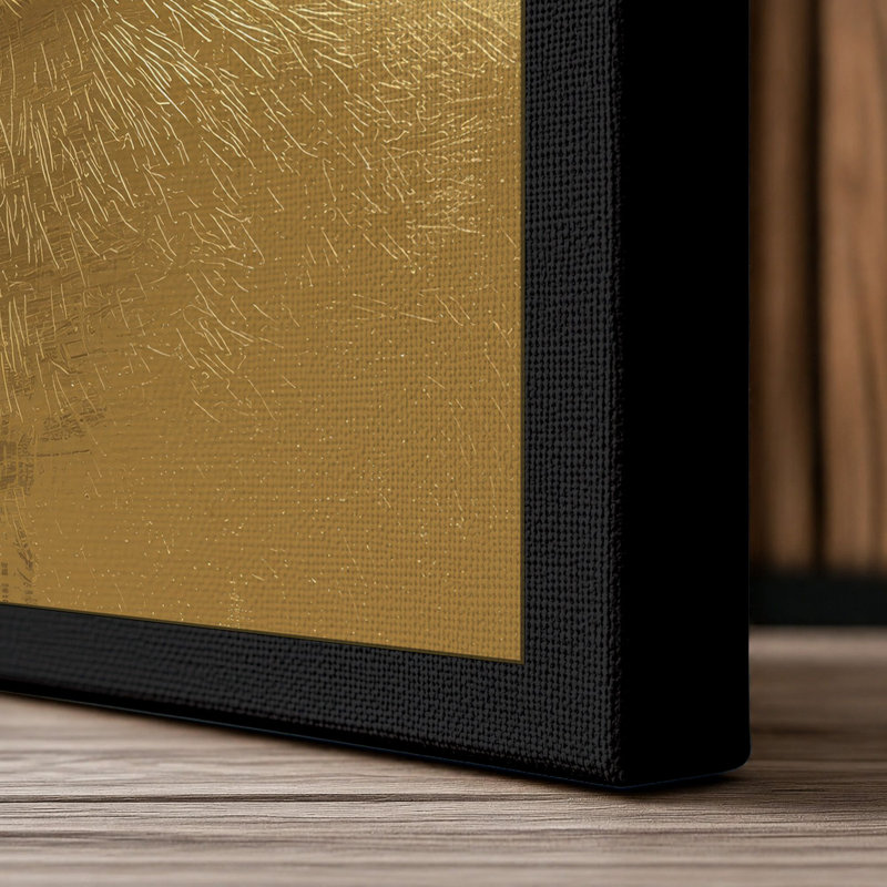 Rabbit in Profile Boho - Wrapped Canvas, 36x24 - 91.4 x 61.0 cm, Black Border