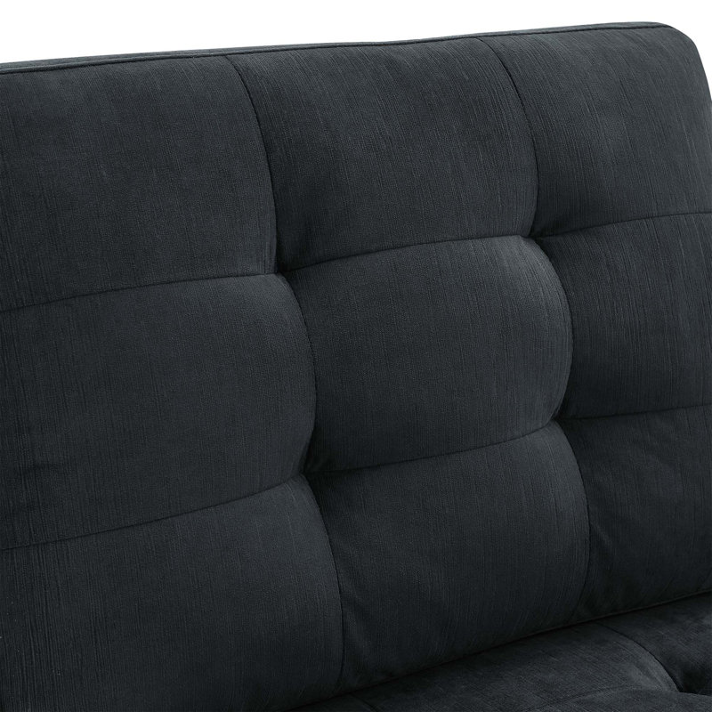 Canapé modulaire rembourré 13 pièces Georgeanna, Velours noir