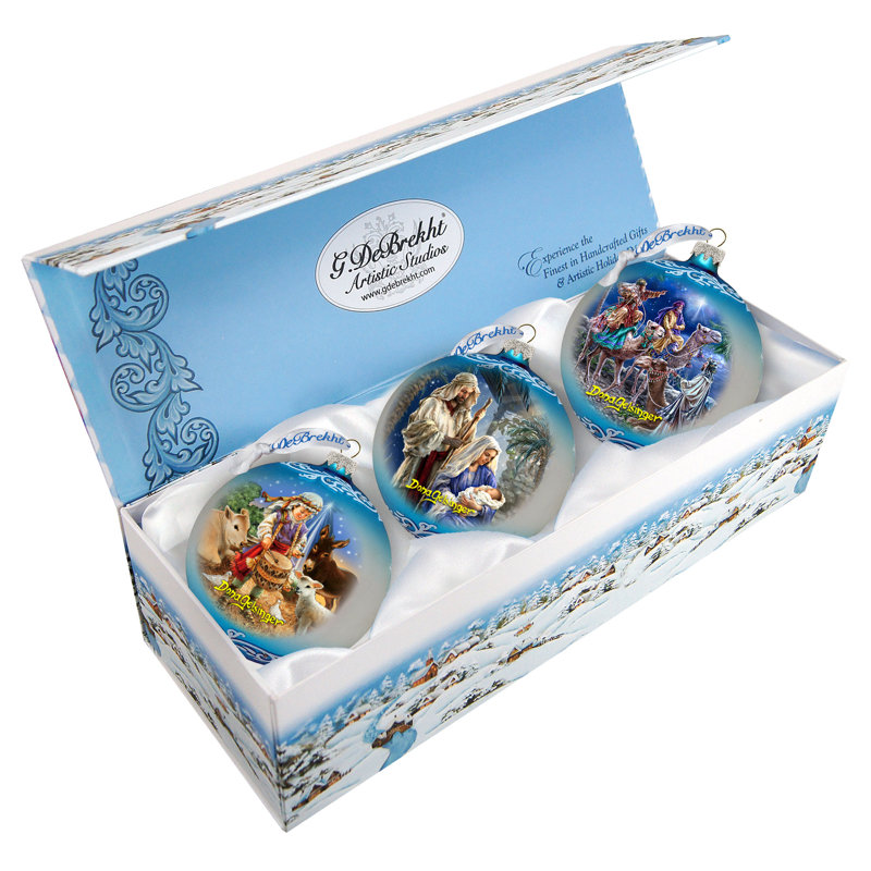 3.5'' Glass Holiday Shaped Ornament