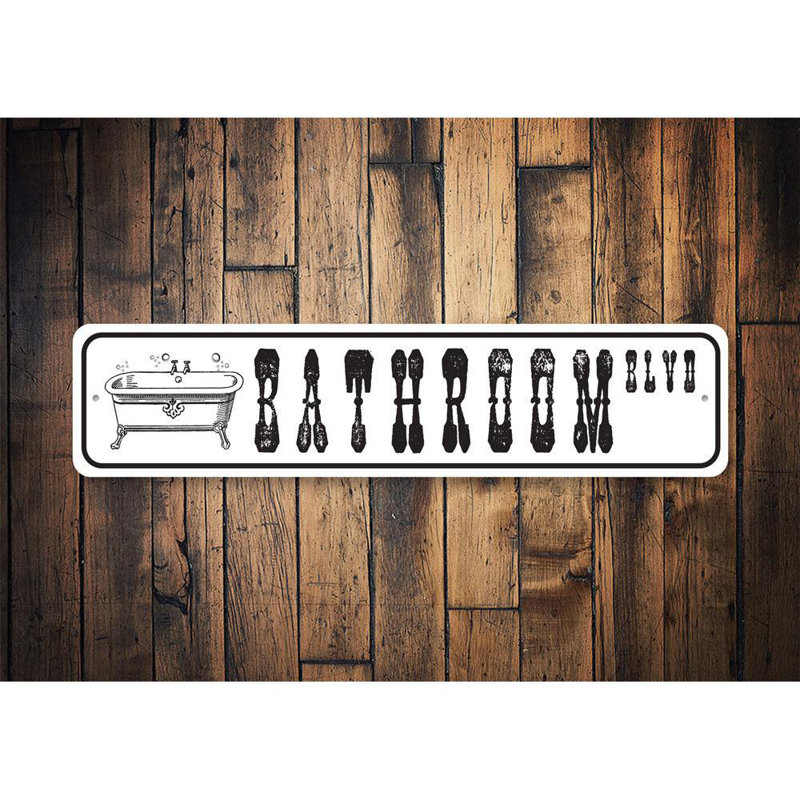 Plaque de salle de bain en aluminium, H 6 po x l 24 po x P 0,06 po