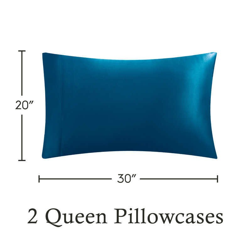 Satin Pillowcases, Queen Pillowcase, Blue
