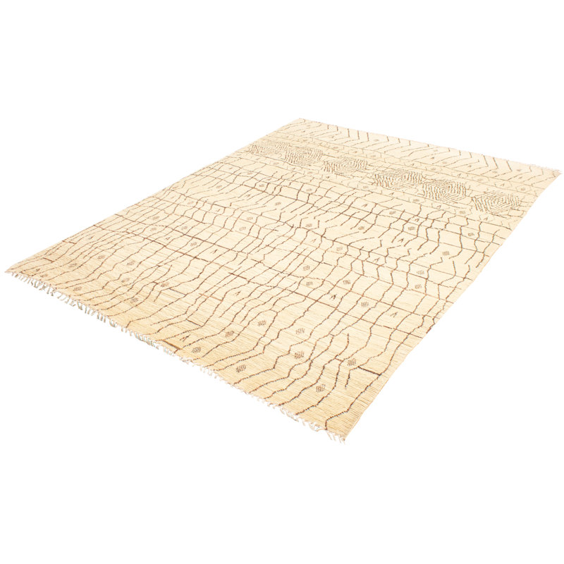 Tapis décoratif en laine noué à la main de conception unique 10 pi x 14 pi 6 po Azaruddin noué à la main