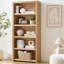 Bibliothèque Ann en bois à 3 niveaux, chêne naturel, 121 cm (H) x 79 cm (L)-364607483-443083132