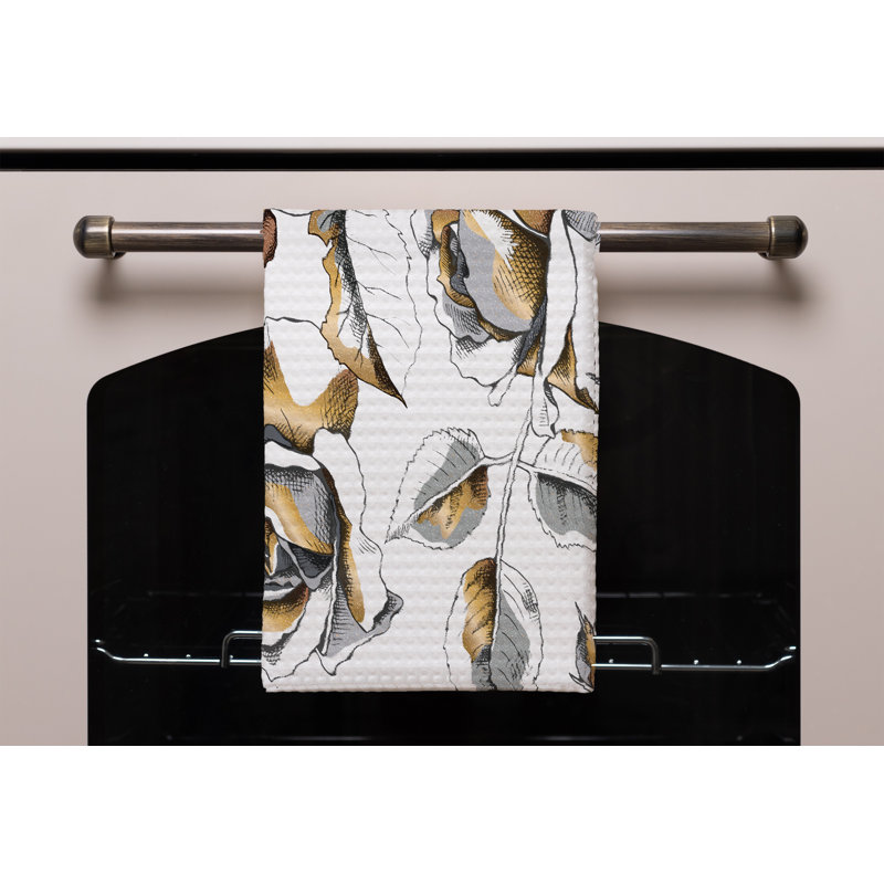 Cotton Floral Waffle Kitchen Towel