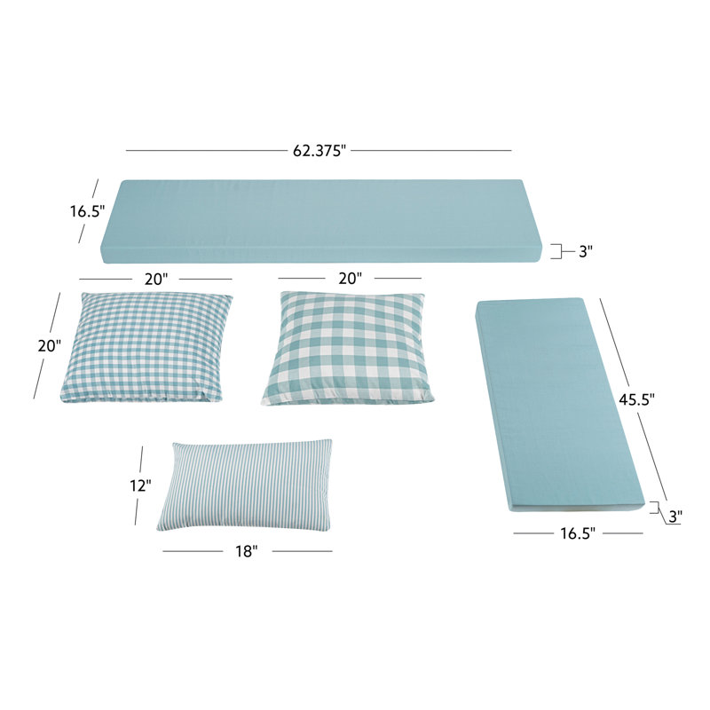 Eslick Nook 5-Piece Cushion Set, Seafoam