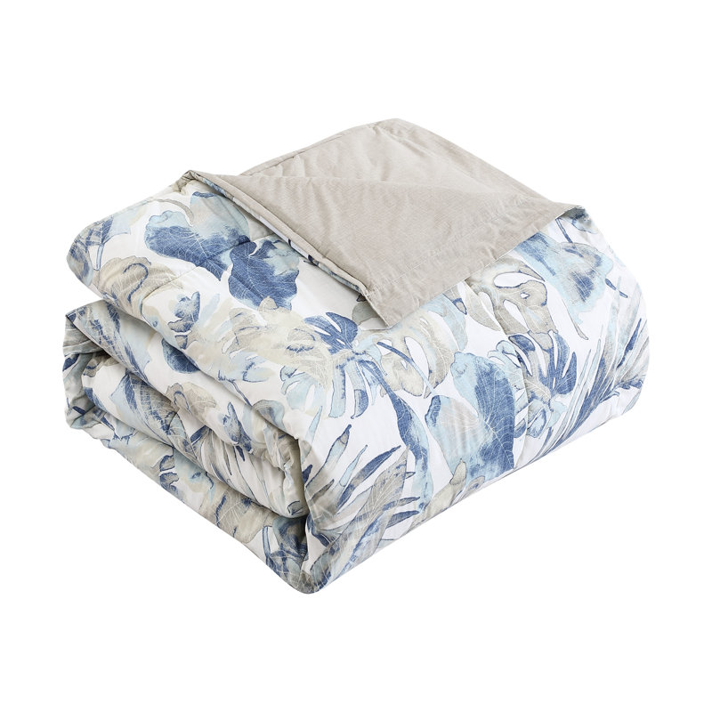 Tommy Bahama Raw Coast Blue Cotton Comforter Set, King Comforter + 3 Additional Pieces