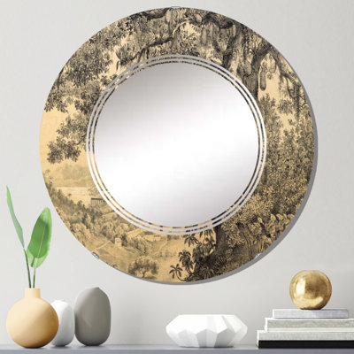 Nature of South America Old Image VII - Miroir mural traditionnel rond