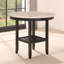 Ensemble de salle à manger 5 pièces à hauteur de comptoir Mella - Table ronde en faux marbre avec 4 tabourets Parsons en velours gris