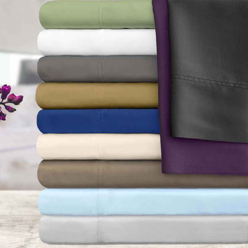 300 Thread Count Rayon From Bamboo Solid Pillowcase Set, Standard, White