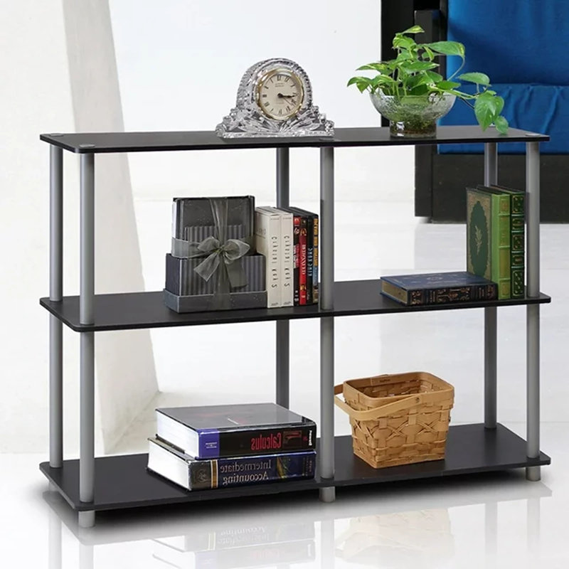 Bibliothèque étagère H 29,5 po x l 47,2 po Asid, Noir/gris