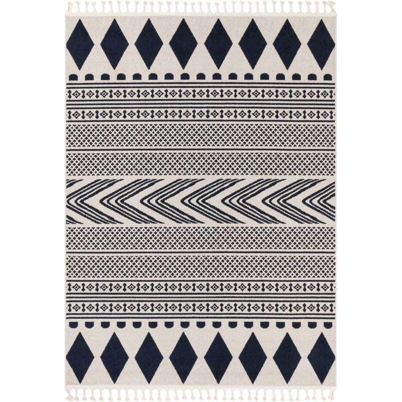 Loop-De-Loop Moroccan Synthetic Area Rug, Rectangle 120 x 180cm