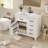 36 Inch Bathroom Vanity with Ceramic Sink Top, Solid Wood Frame, MDF & Poplar Cabinet, Flip Drawers, Adjustable Shelf, and Zinc Alloy Handles, Freestanding Storage Cabinet (Faucet Not Included)-135276465