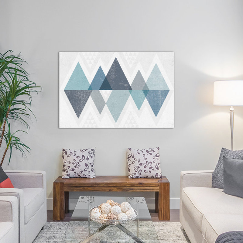 «Mod Triangles II.A» par Michael Nullan - reproduction, H 8 po x l 12 po x P 0,75 po