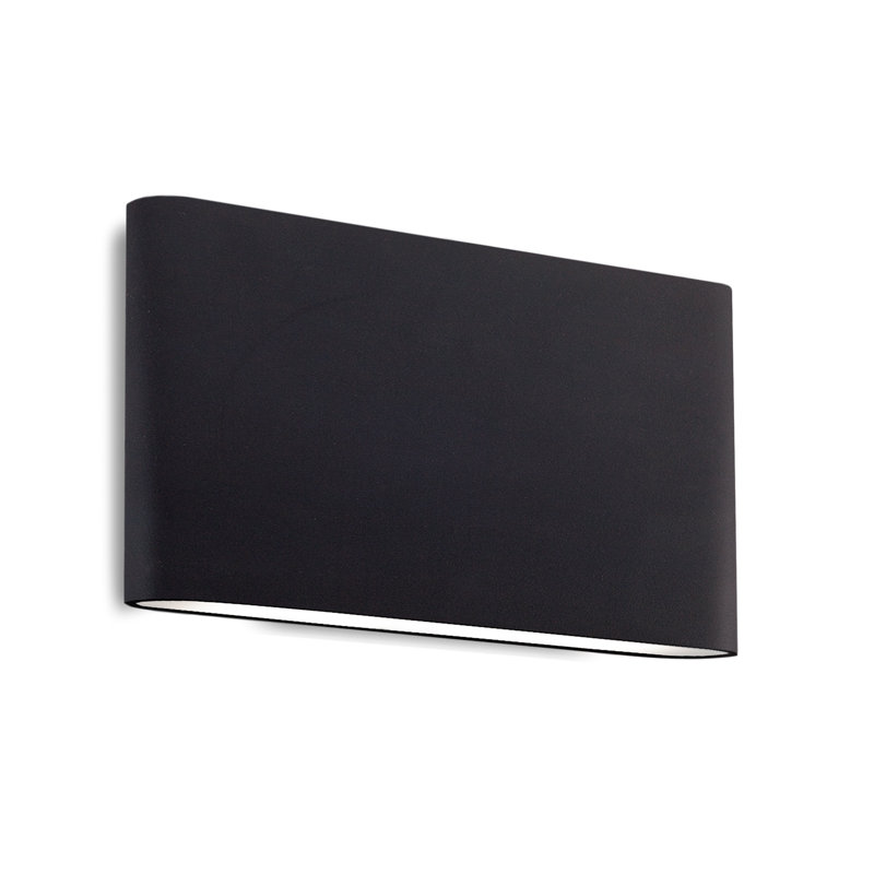 Applique murale ardoise en aluminium à DEL, Noir, H 5,5 po x l 9,88 po x P 1,63 po