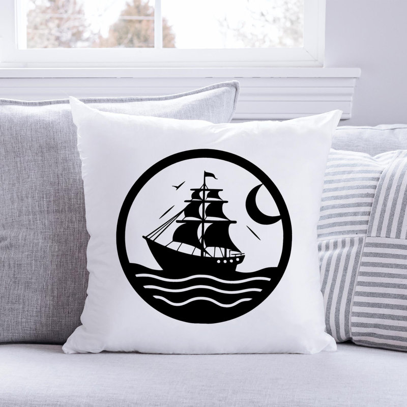 Nautical Sea Life_443 - Coussin décoratif avec coussin décoratif, H 14 po x l 14 po