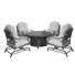 Ensemble de foyer d'extérieur en aluminium 5 pièces avec coussin, gaze doré d'extérieur