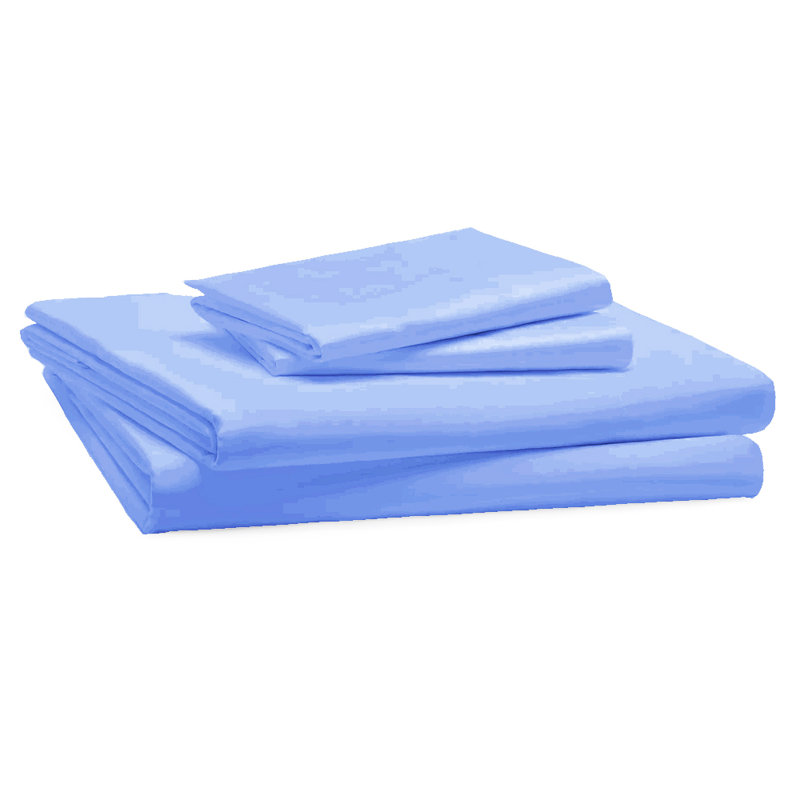 Bukurie Cotton Blend Percale Fitted Sheet, Blue, Single (3')