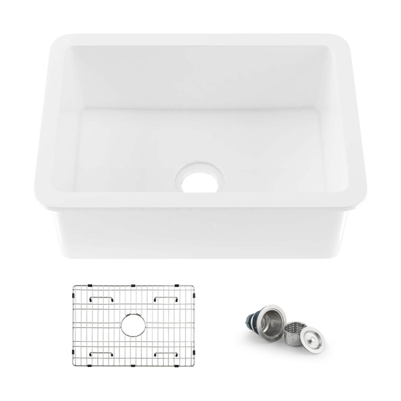 Évier de cuisine encastré en argile réfractaire simple 24 po Landis 