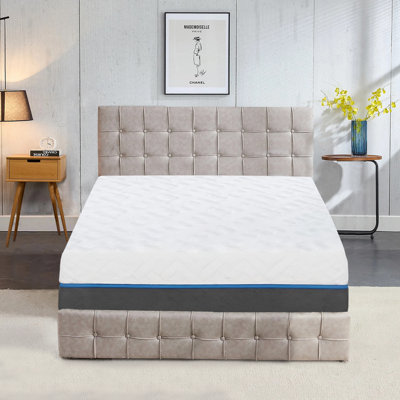 Matelas moelleux en mousse à mémoire de forme de 12 po Polla, technologie de refroidissement, évacuation de l'humidité, respirant