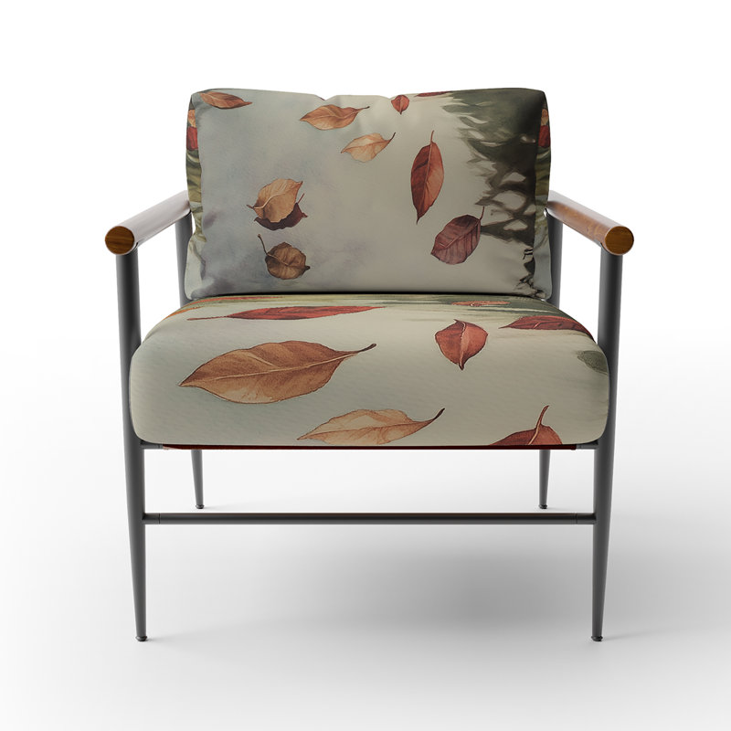 Chaise d'appoint Leaves - Fauteuil flottant avec feuilles, Brown Round Arms