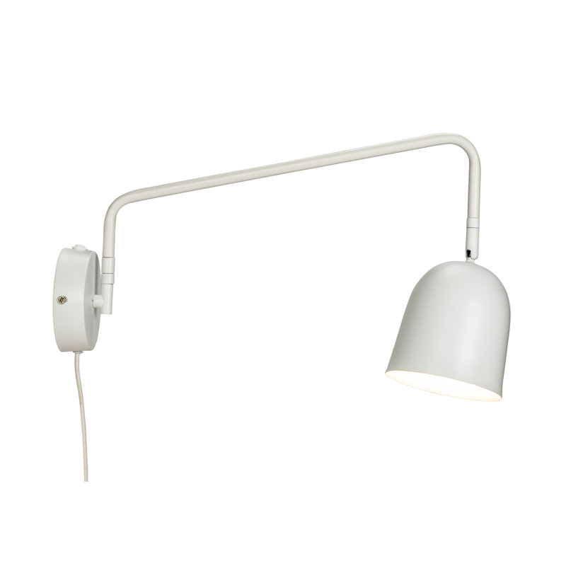 Steel Plug-in Armed Sconce, White