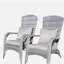 Chaise de patio avec coussins (coussin gris)