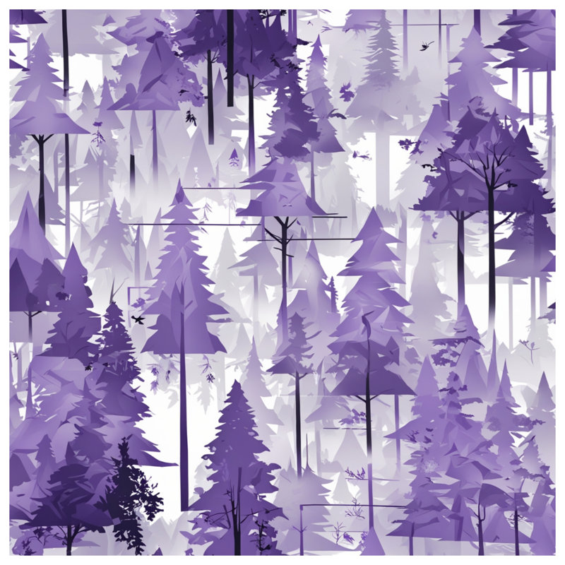 Purple Forest Silhouette Comforter, Twin Extra Long