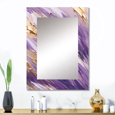Purple and Gold Dynamic Abstractions II - Abstract Decorative Mirror On Metal