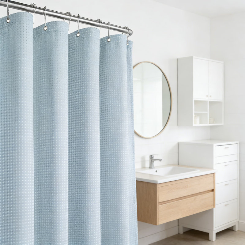 Rideau de douche Waffle, Bleu clair