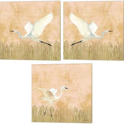 Egret Alighting By Kathrine Lovell, Canvas Art (Set Of 3) -  Red Barrel StudioÂ®, 25C27A6D55734BDFB9552FA9485B392B