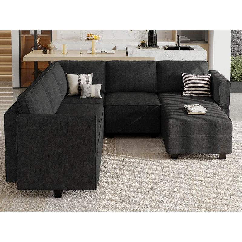 Kimbrel Modular Sectional Sofa U Shaped Couch Set With Storage Seat Convertible Large Couch U Shape Set