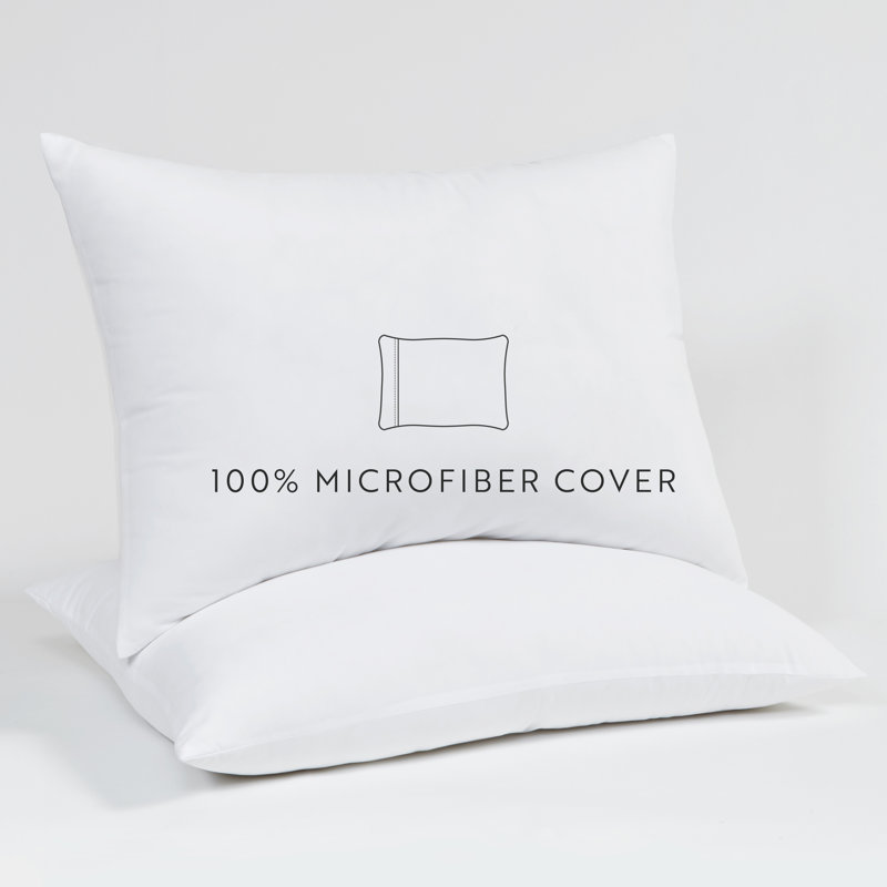 White Hypoallergenic Polyester Standard Bed Pillows Set
